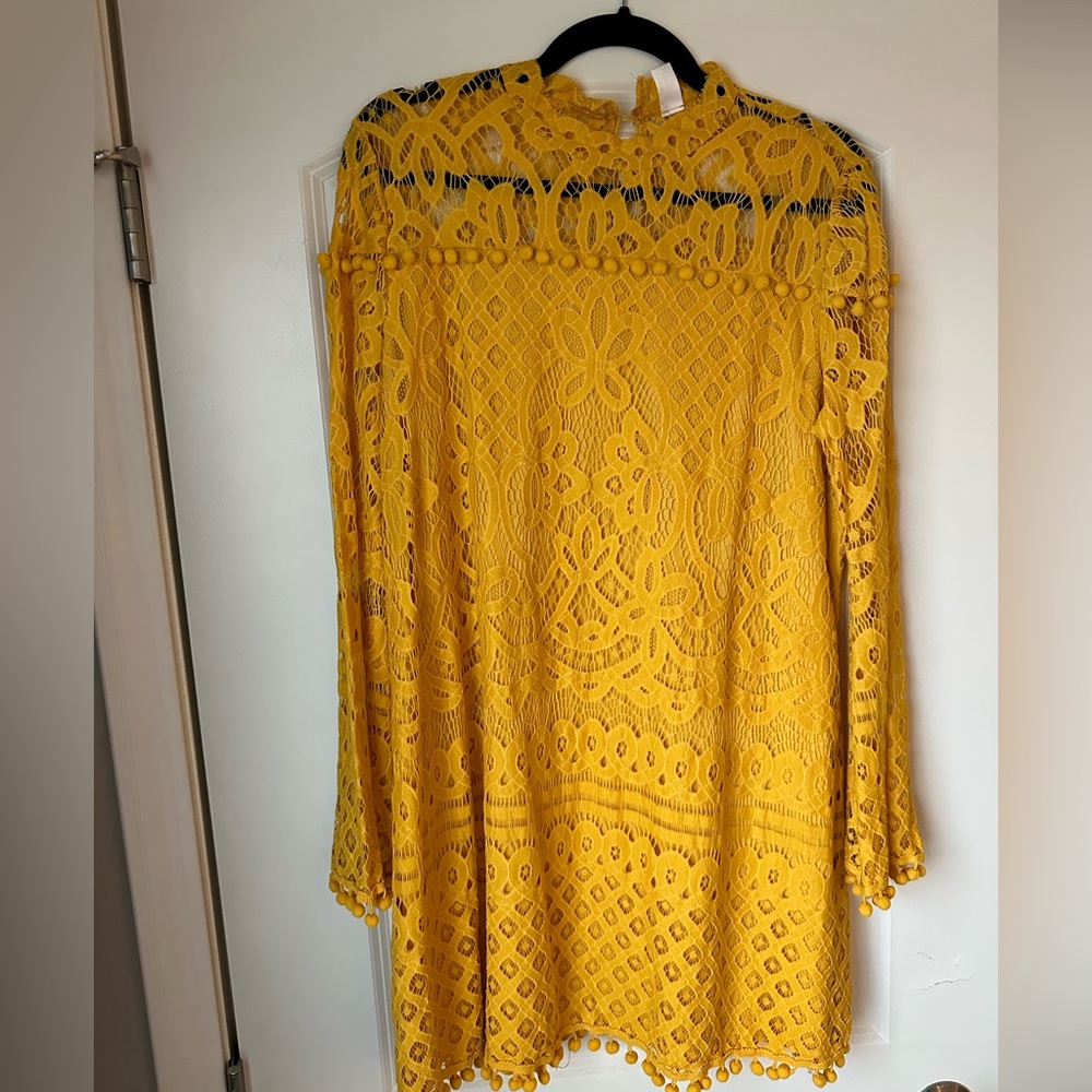 Goldenrod lace mini dress, XL